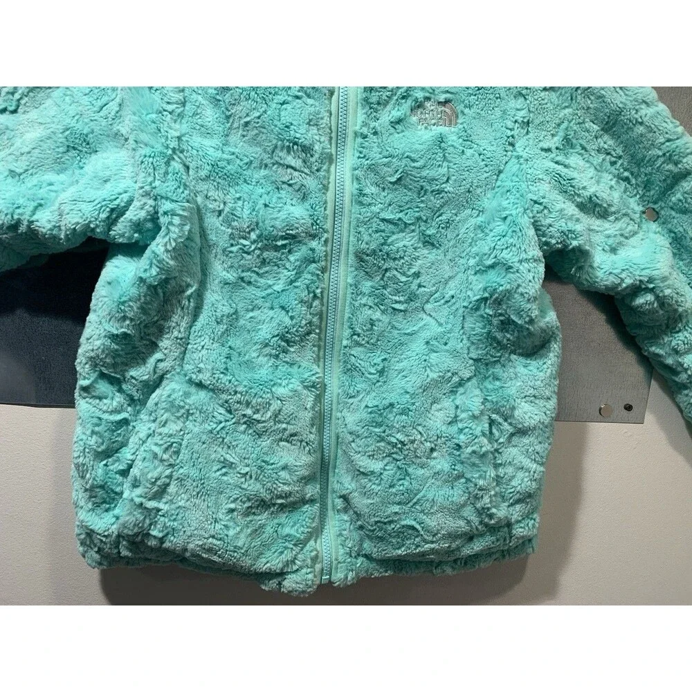 Reversible Jacket Sherpa/Puffer North Face Girls XL-18 Gray/Mint Mossbud Swirl